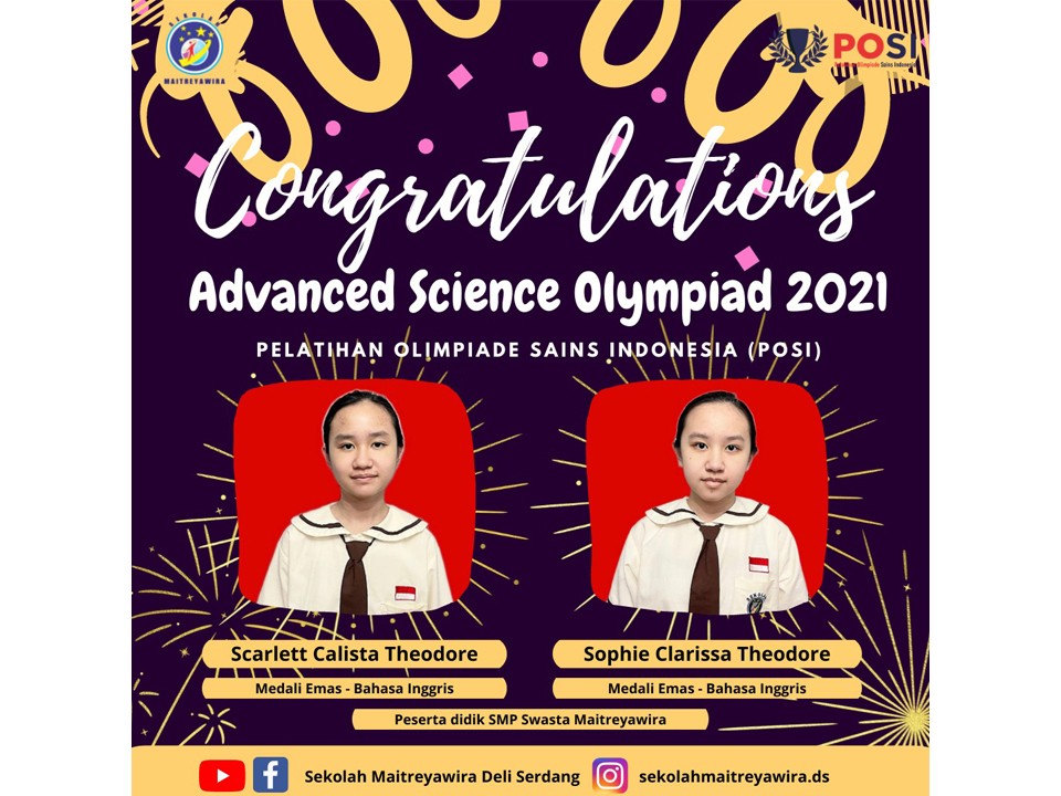 Peraih Medali Advanced Science Olympiad 2021 Se-Indonesia